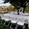 Lightweight Portable Plastic Fan Back White Folding Events Chair 