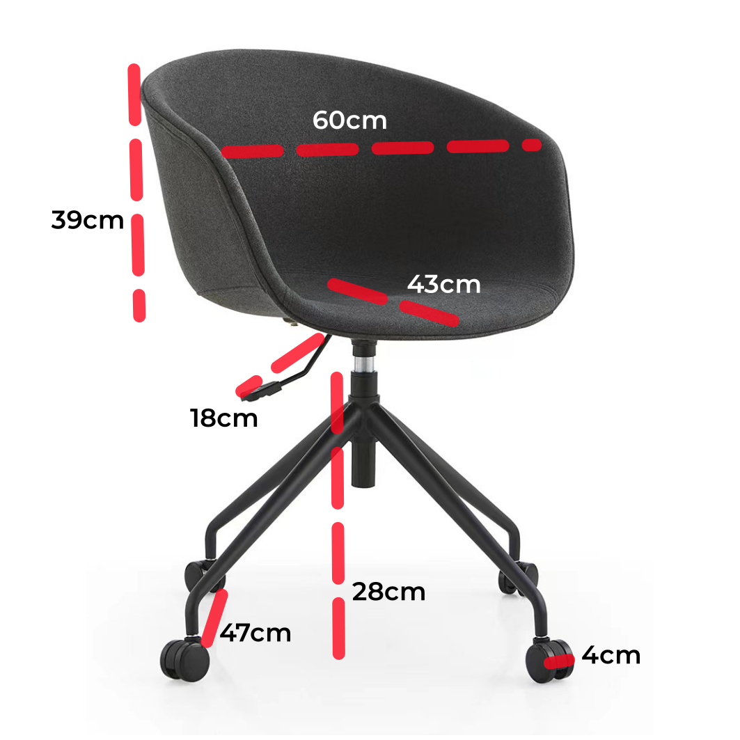 Adjust Height Rotate Round Boucle Fabric Seat Swivel Legs Office Chair From China Manufacturer 9563