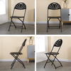 Lightweight Portable Plastic Fan Back White Folding Events Chair 
