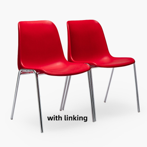Stackable Plastic Metal Dining Chair with Hooks Can Be Linked Together 