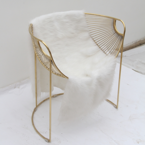 Luxury Metal Furniture Single Chairs Gold Stainless Steel Wire Chair