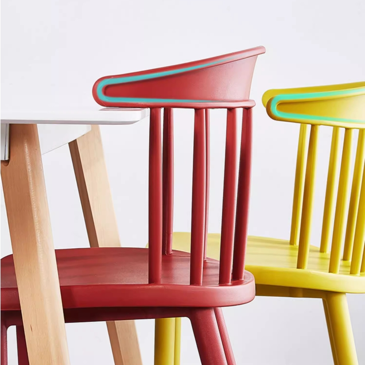 Windsor Stackable Plastic Negotiation Leisure Cowhorn Dining Chairs 