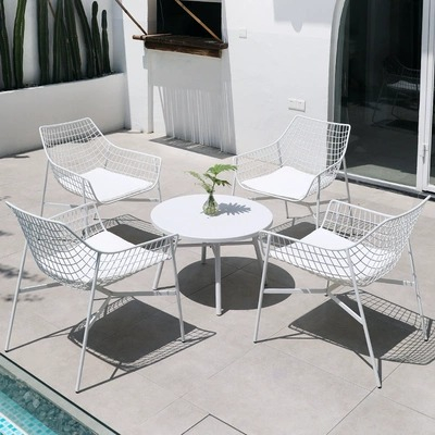 Luxury Stackable Outdoor Garden Iron Metal Wire Chair