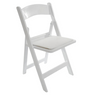 OK-365 White Resin Folding Event Chair with Cushion for Church Auditorium Wedding and Conference
