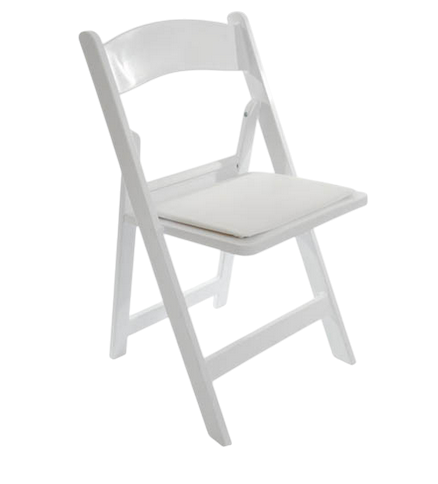 OK-365 White Resin Folding Event Chair with Cushion for Church Auditorium Wedding and Conference