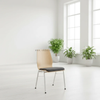 OK-2062S Stackable Plywood Conference Chair with Upholstered Seat and Chrome Frame