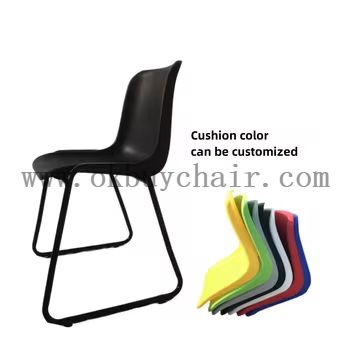 Modern Wholesale Ergonomic Sled Base Plastic Metal Chair Stackable Office Conference Training Room Visitor Chair with Chrome Legs