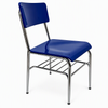OK-2069 Glossy PP Training Chair with Cushioned Plywood Seat, Bookrack and Chrome-Plated Metal Frame