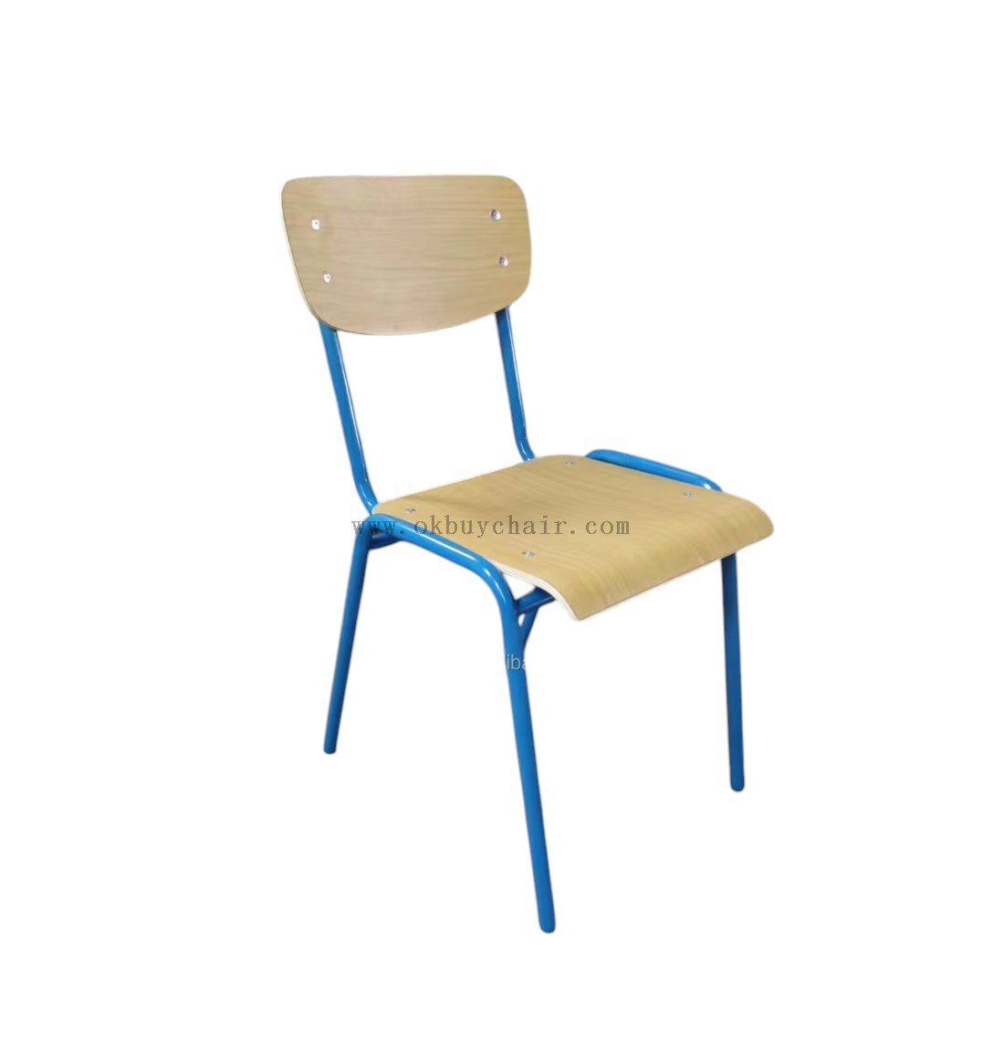 OK-2061 Stackable Plywood Classroom Chair with Heavy Duty Metal Frame for School and Training Room Seating