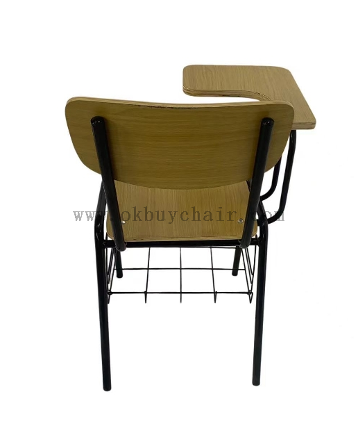 OK-2061TBHeavy Duty Educational Chair with Plywood Desk Board and Hanging Rack for Church Auditoriums