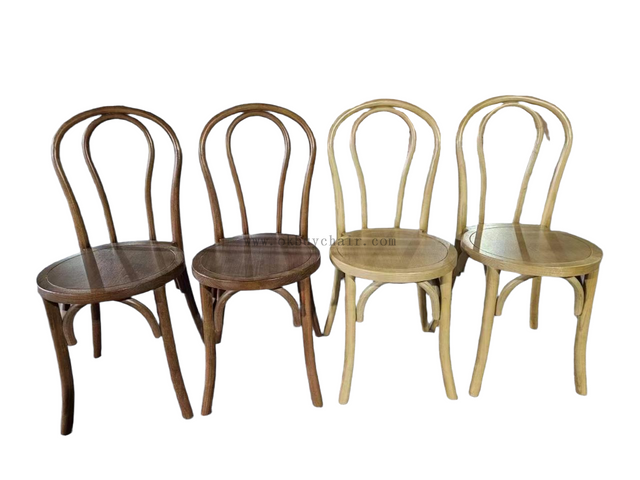 Solid Elm Wood Bentwood Thonet Chair with Round Plywood Seat for Conference Public Venue and Event Seating