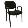 black leg upholstery conference chair with arm