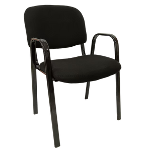 black leg upholstery conference chair with arm