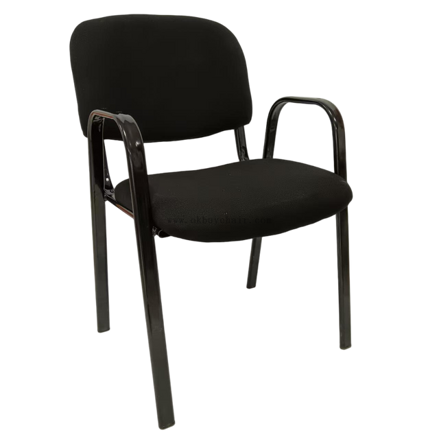 black leg upholstery conference chair with arm