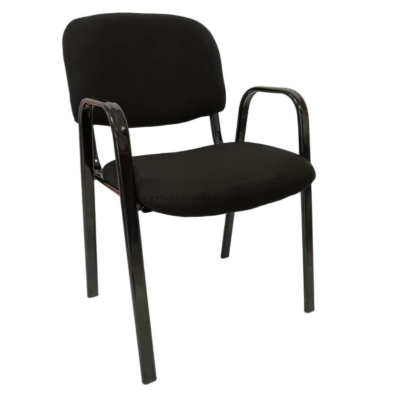 black leg upholstery conference chair with arm