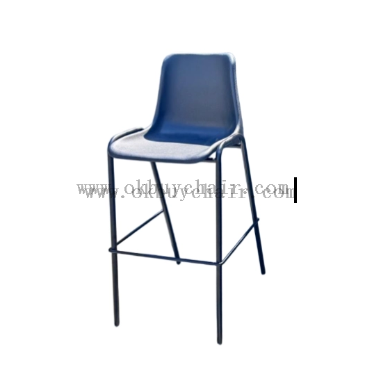 PP Plastic Bar Chair with Metal Frame and Footrest for School Hall and Event Bar Area