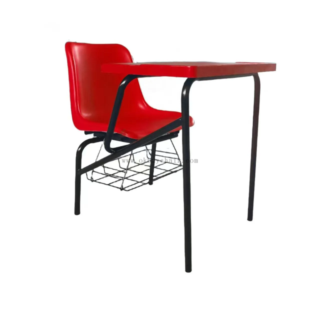 Integrated Student Desk Chair with Book Basket
