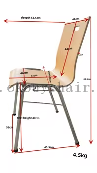 OK-2065 Stackable Plywood Conference Chair with Metal Frame