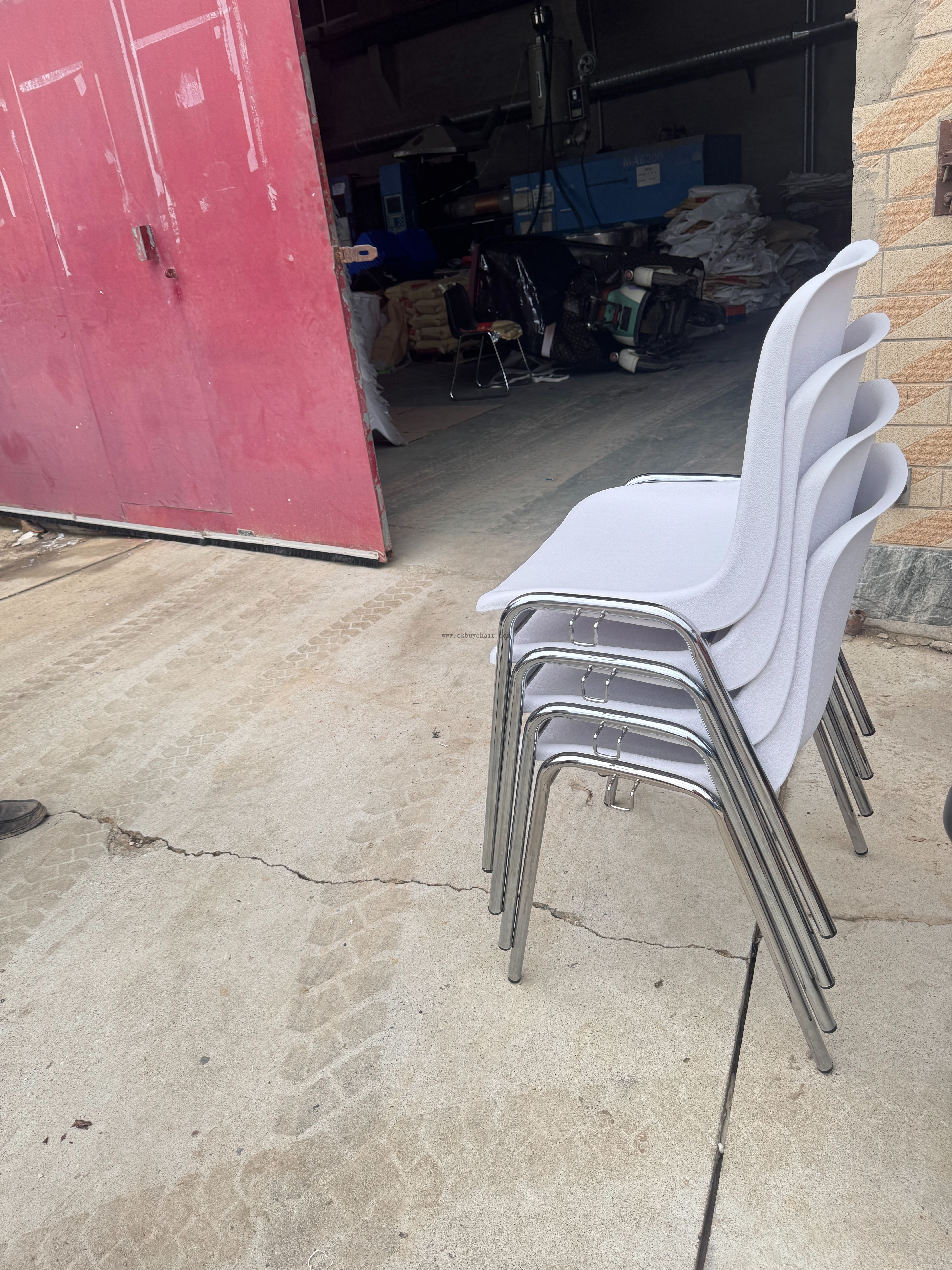 OK-505SG Stainless Steel Leg Interlock Hook Row Seating Chair for Church Events