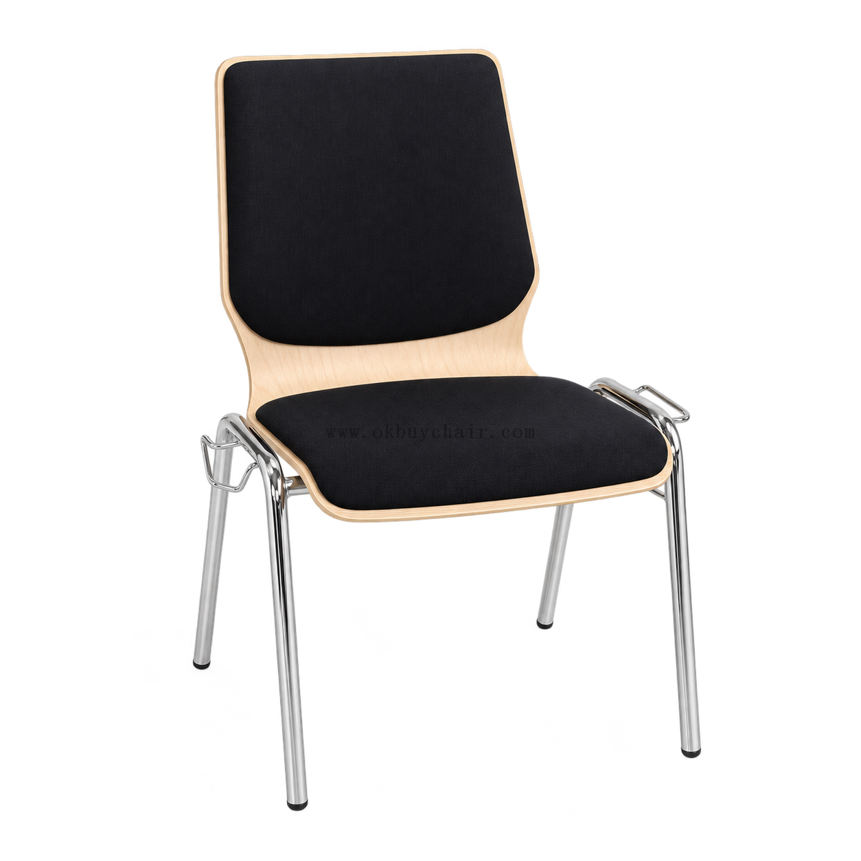 OK-2062BS Stackable Plywood Conference Chair with Fabric Cushion Seat and Back
