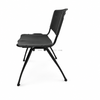 OK-508M Stackable Plastic Classroom Chair with Cushioned Seat and Black Powder-Coated Metal Legs