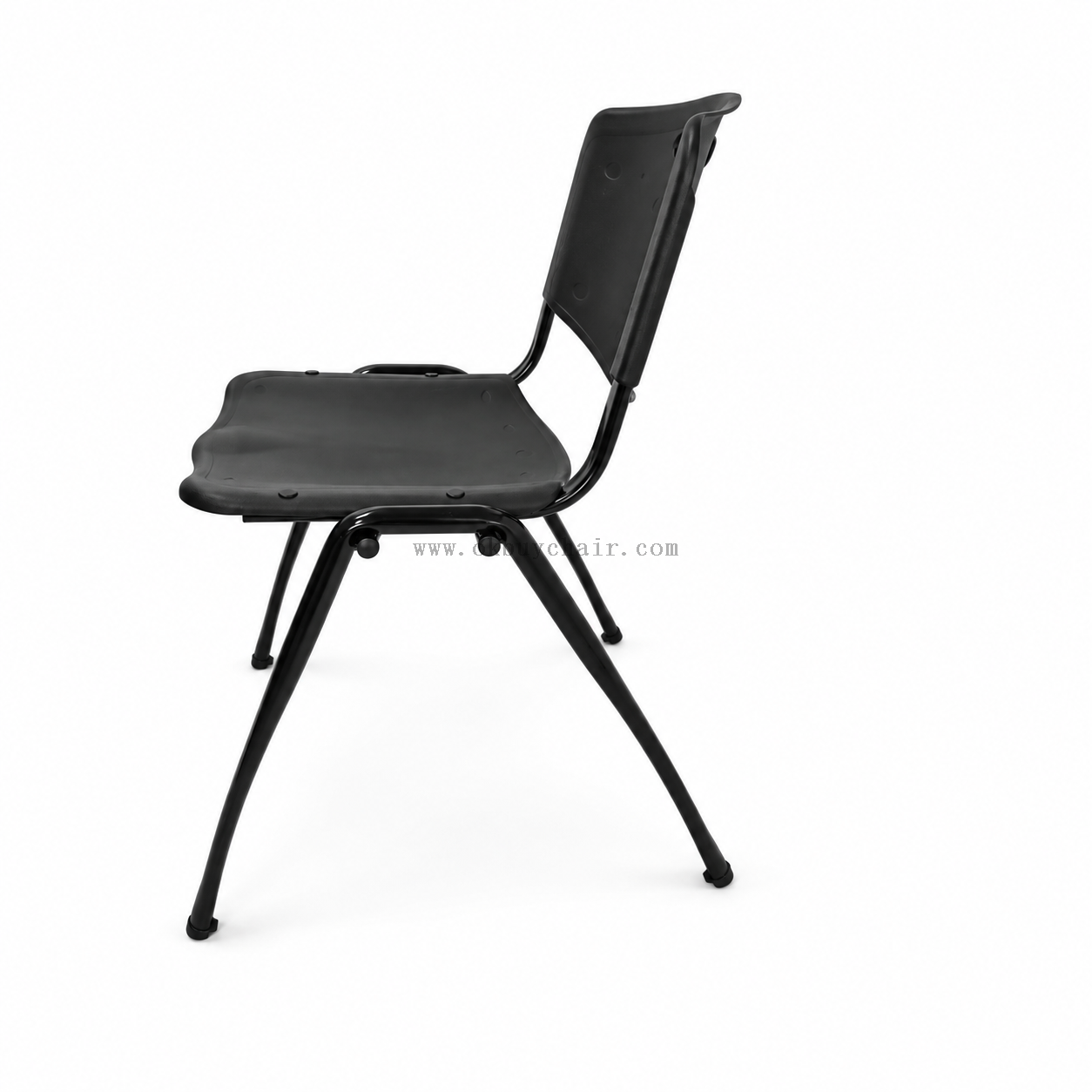 OK-508M Stackable Plastic Classroom Chair with Cushioned Seat and Black Powder-Coated Metal Legs