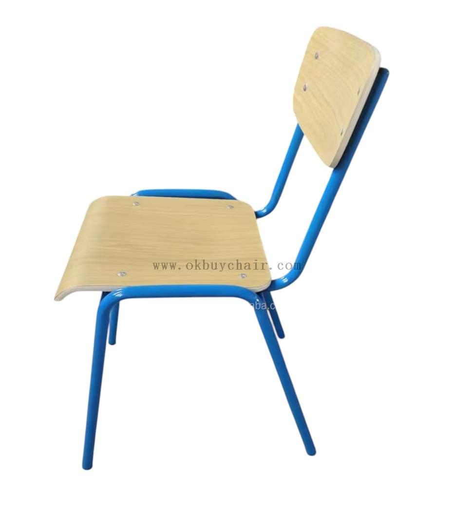 OK-2061 Stackable Plywood Classroom Chair with Heavy Duty Metal Frame for School and Training Room Seating