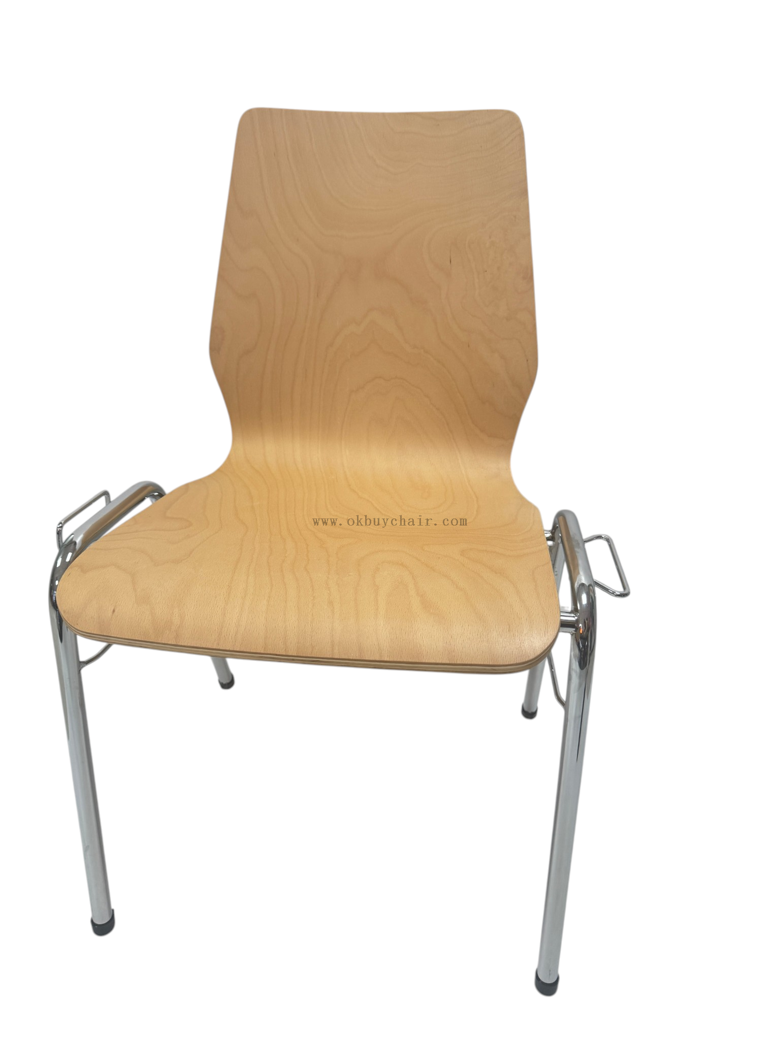 OK-2062 Stackable Plywood Conference Chair with Chrome Frame and Linking Hooks