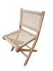Natural Beech Wood Folding Chair with Woven Rope Seat and Back for Event Rental Conference Seating