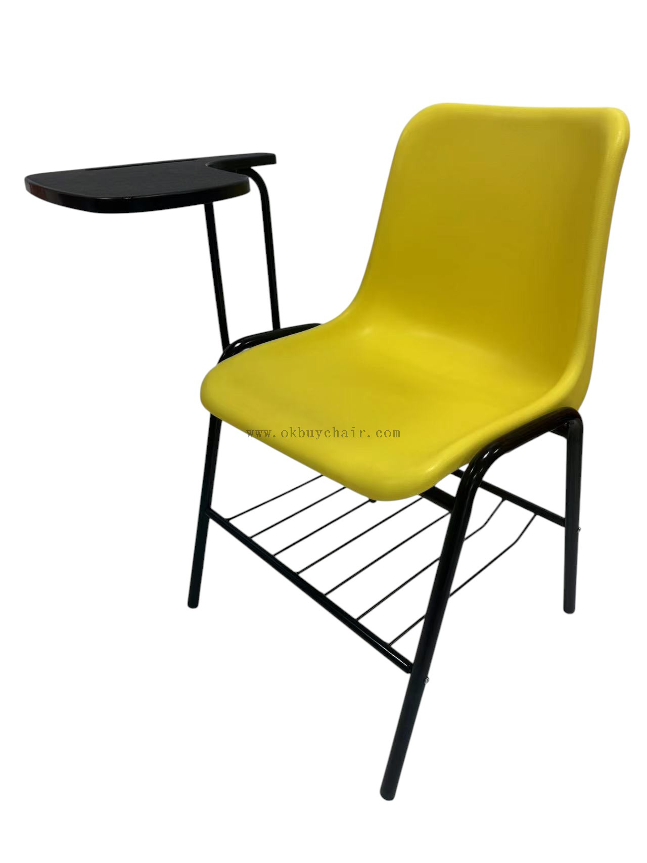 OK-505XNS Stackable Student Training Chair with Writing Tablet Desk PP Plastic Classroom Lecture School Chair with Metal Frame
