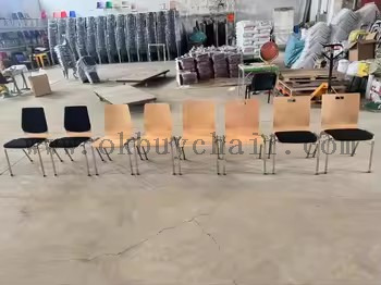 OK-2065 Stackable Plywood Conference Chair with Metal Frame