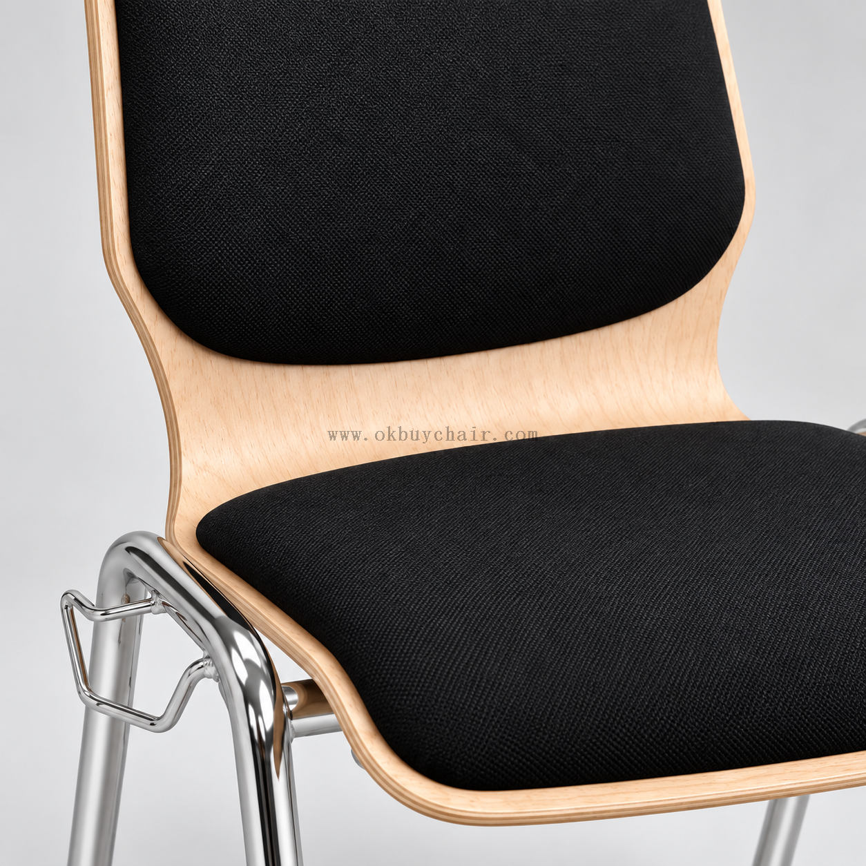 OK-2062BS Stackable Plywood Conference Chair with Fabric Cushion Seat and Back