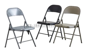 OK-356 All Metal Folding Chair with Powder Coated Steel Frame for Conference Training School and Event Seating
