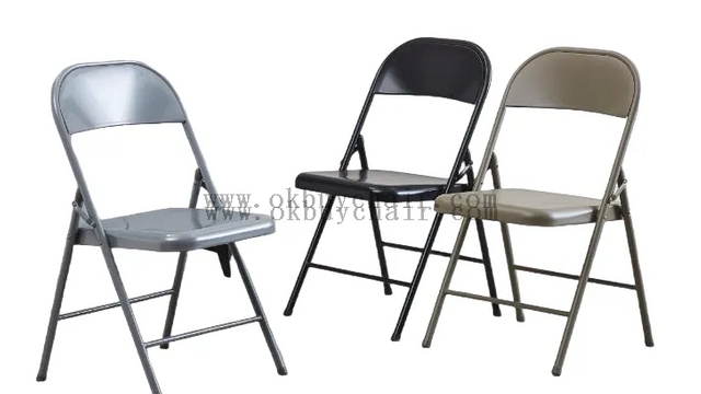 OK-356 All Metal Folding Chair with Powder Coated Steel Frame for Conference Training School and Event Seating