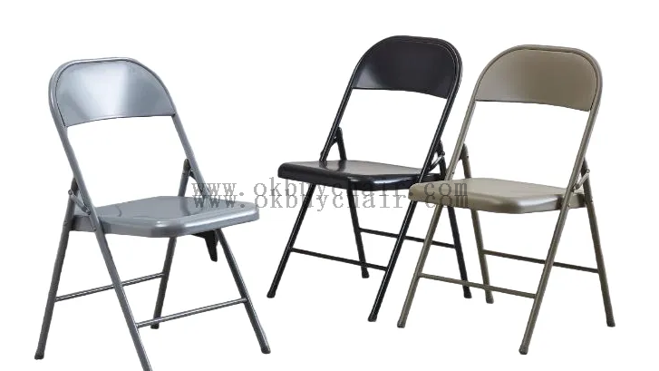 OK-356 All Metal Folding Chair with Powder Coated Steel Frame for Conference Training School and Event Seating