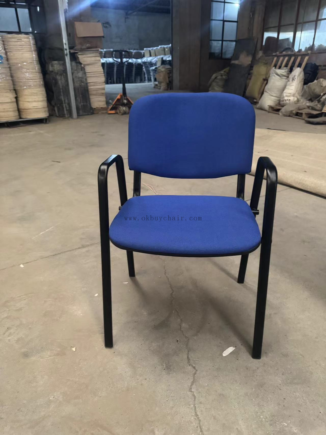 Stackable Fabric Conference Chair with Arms for Training Rooms Auditoriums and Public Spaces
