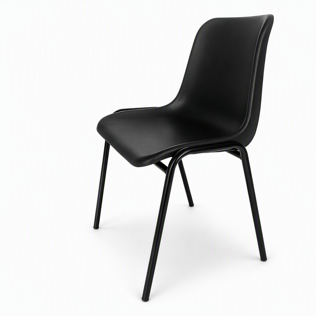Stackable PP Plastic Conference Training Chair with Powder Coated Steel Frame for School Event Seating