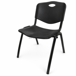 OK-508M Stackable Plastic Classroom Chair with Cushioned Seat and Black Powder-Coated Metal Legs