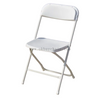 White Plastic Folding Chair with Steel Frame for Training Conference Classroom and Event Seating