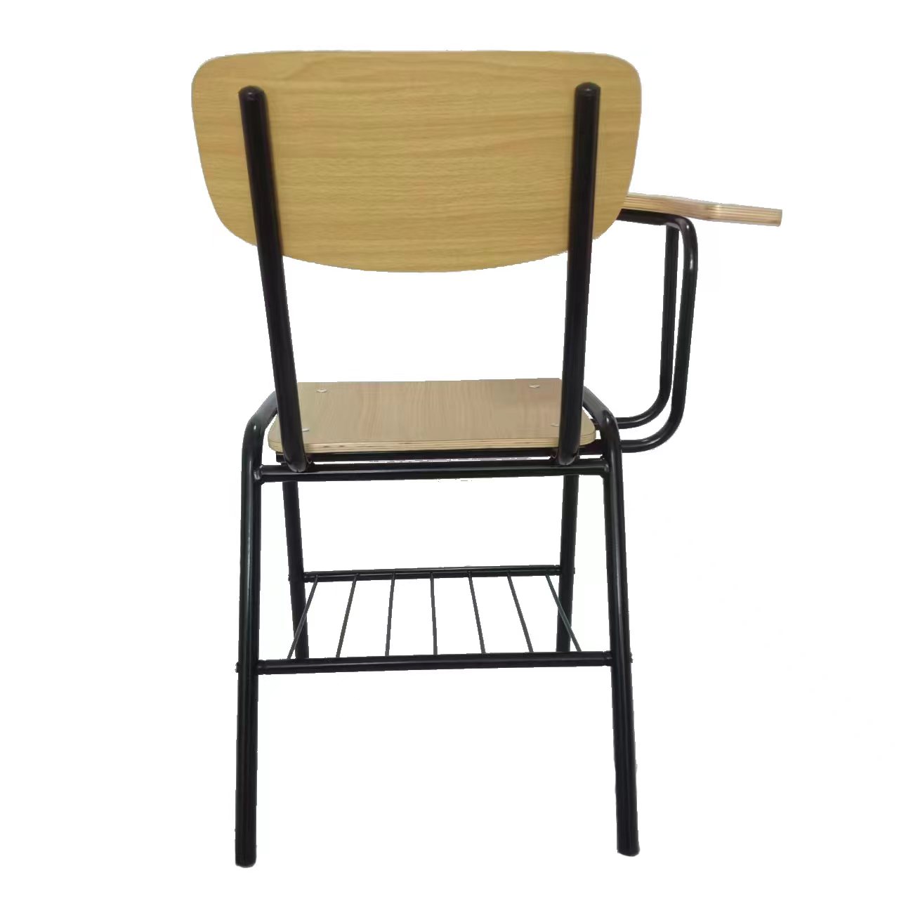 OK-2061TBS Stackable Plywood Training Chair with Writing Tablet and Book Rack