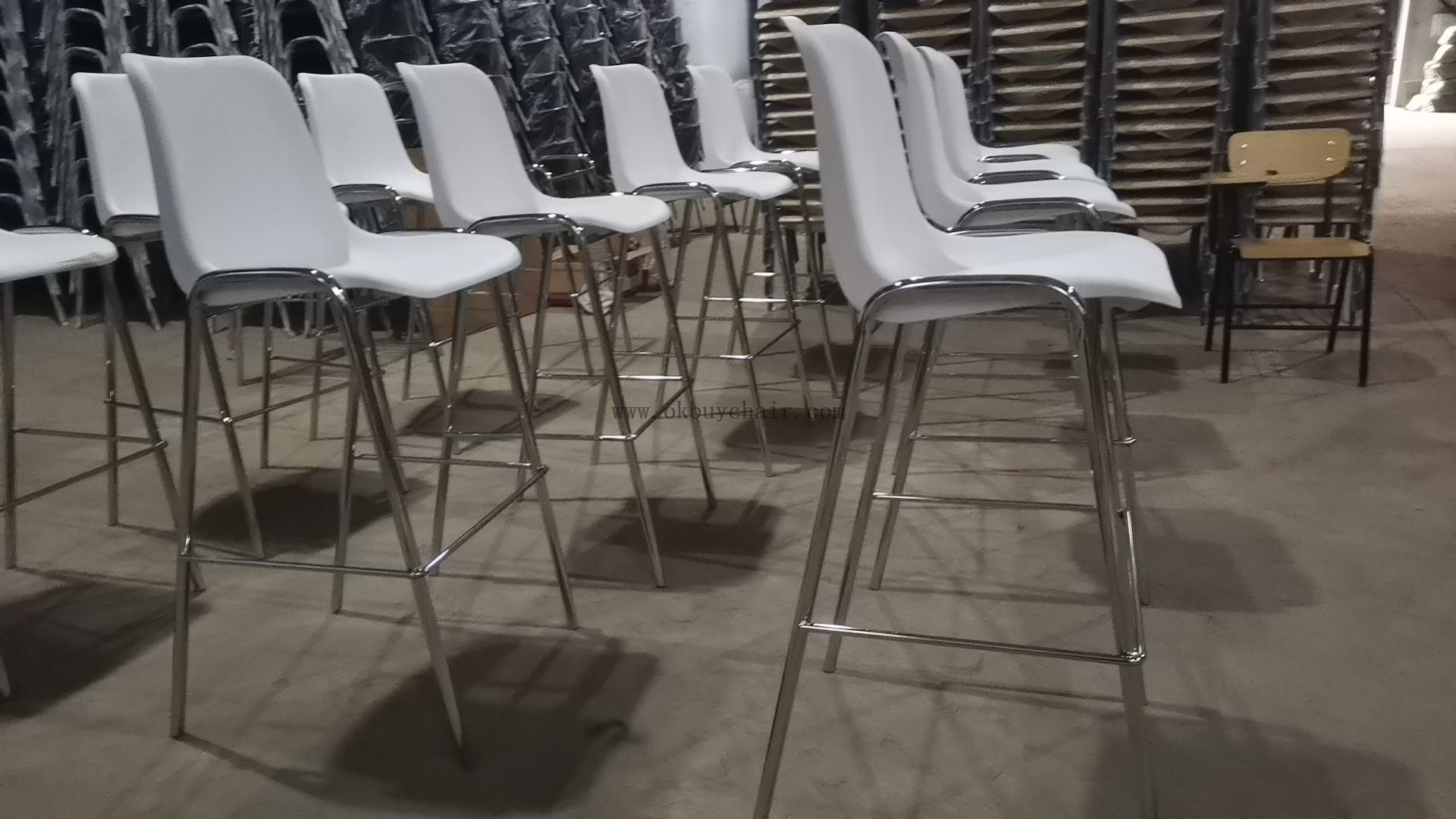OK-505BC Chrome Leg Plastic Bar Chair for Training Cafeteria