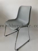 Durable PP Plastic Sled Base Chair with Polished Chrome Metal Frame Heavy Duty Stackable Side Meeting Chair for Office Furniture