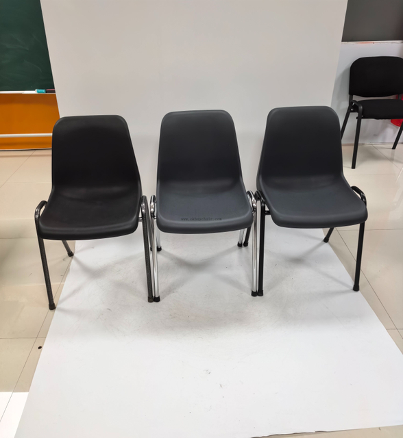 Stackable Plastic Chair with Powder Coated Steel Legs Restaurant Training Conference Commercial Chair