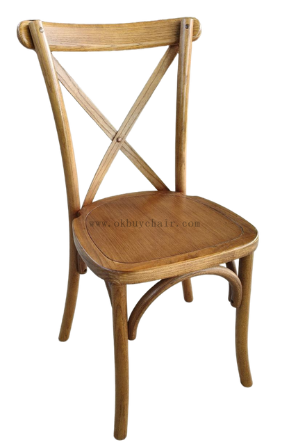 OK-7002 Solid Wood Cross Back Chair Stackable Event Chair