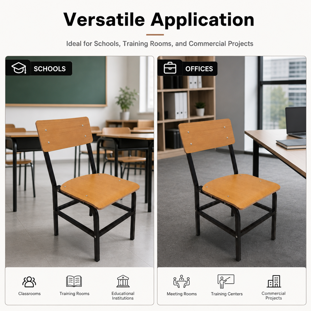 Student KD plywood Chair卖点图.png