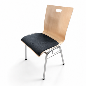 OK-2065S Stackable Plywood Conference Training Chair with Fabric Cushion Seat and Metal Frame
