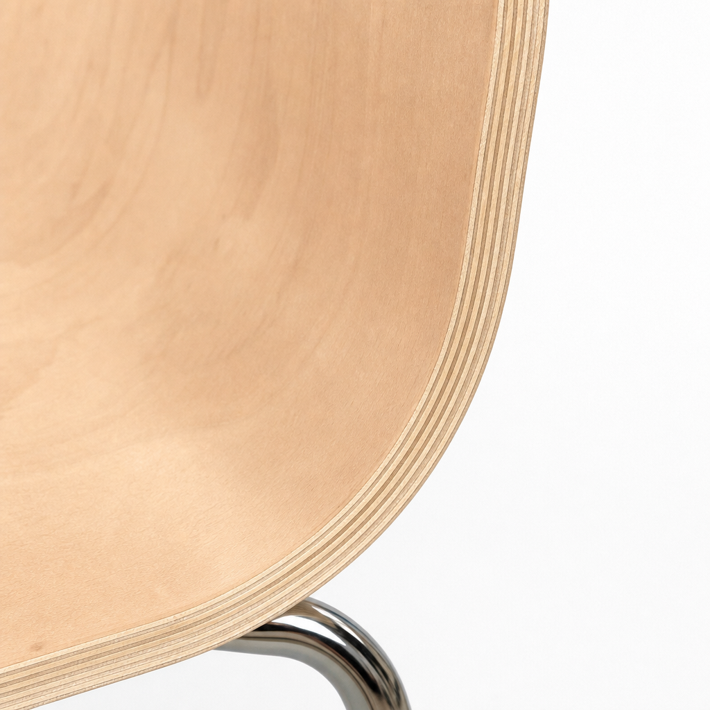 OK-2063 Stackable Plywood Conference Chair with Chrome Sled Base