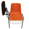 OK-505XGS Modern Ergonomic School Chair with Writing Tablet and Storage Basket Metal Frame PP Plastic Student Classroom Lecture Training Chair