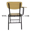 Stackable Plywood Training Chair with Writing Tablet and Under-seat Book Rack for School Classroom