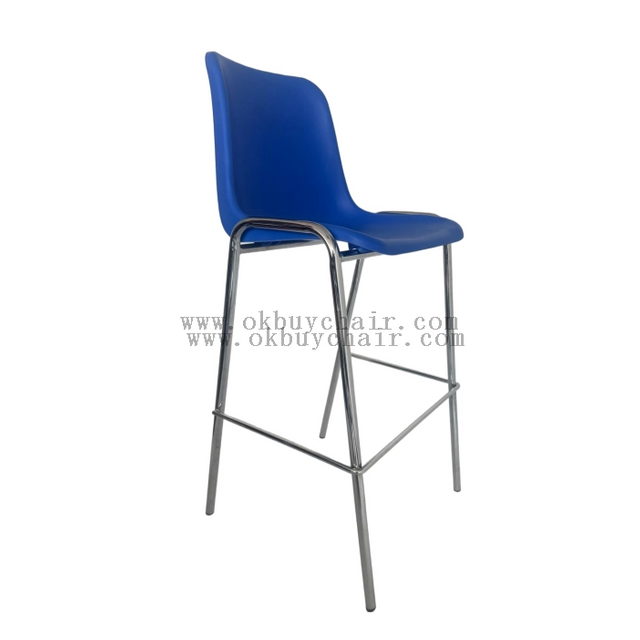 OK-505BC PP Plastic Bar Chair with Metal Frame and Footrest